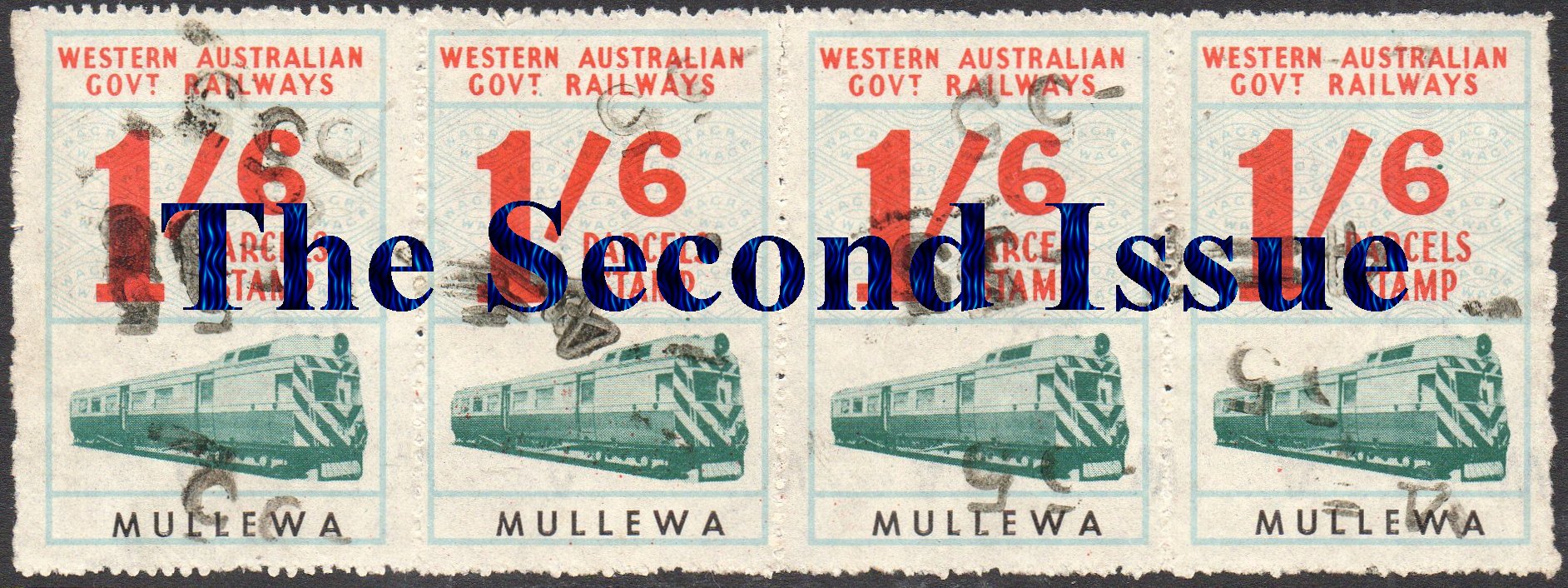 Mullewa Station 1/6 railway parcel stamp Western Australia